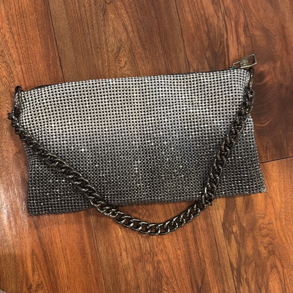 Chain mesh purse, hombre silver to black. - Picture 7 of 7